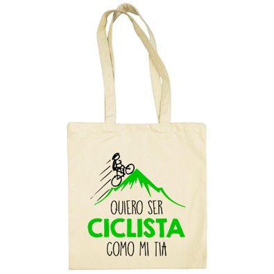 Bolsa de tela Quiero ser ciclista como mi tía