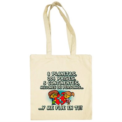 Bolsa de tela regalo frase de amor San Valentín