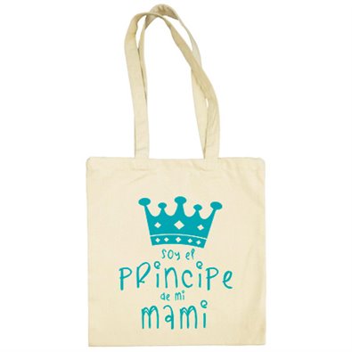 Bolsa de tela Soy el principe de mi mami FONDO BLANCO