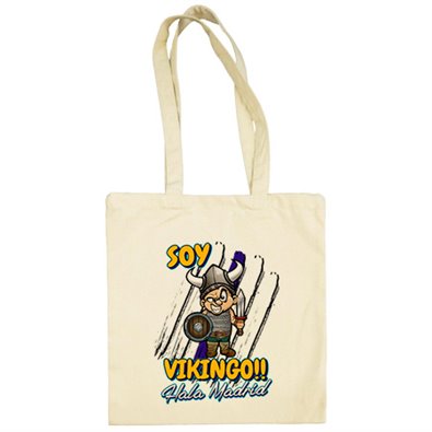 Bolsa de tela soy Vikingo Hala Madrid merengue