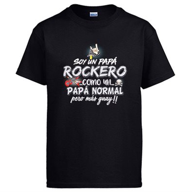 Camiseta soy un papá rockero como un papá normal pero más guay