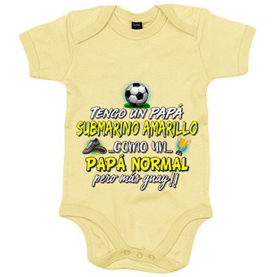 Body bebé tengo un papá Submarino Amarillo como un papá normal pero más guay para aficionado al fútbol