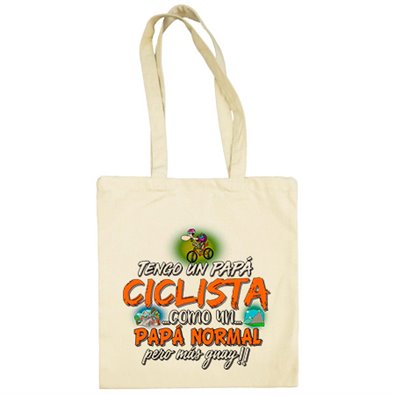 Bolsa de tela tengo un papá ciclista como un papá normal pero más guay