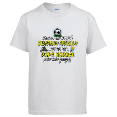 Camiseta tengo un papá Submarino Amarillo como un papá normal pero más guay para aficionado al fútbol