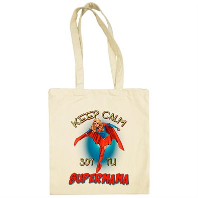 Bolsa de tela Keep Calm soy tu Supermamá