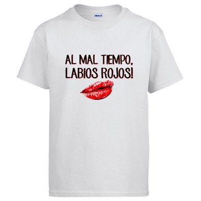 Camiseta Al mal tiempo labios rojos