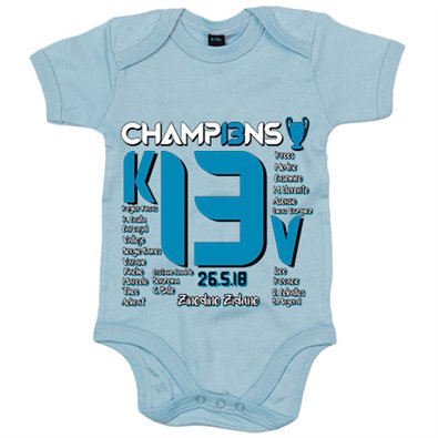 Body bebé Real Madrid Champ13ns nombres de los Campeones de Europa