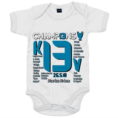 Body bebé Madrid Champ13ns nombres de los Campeones de Europa