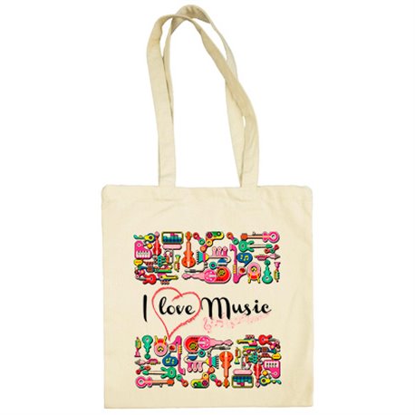 Bolsa de tela I Love Music