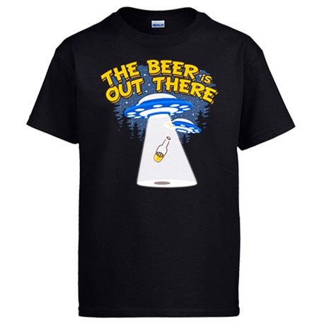 Camiseta The Beer Is Out There friki cervezero