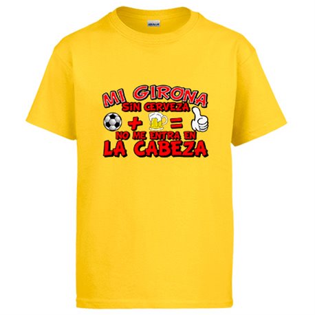 Camiseta Mi Girona sin Cerveza no me entra en la cabeza frase para futboleros