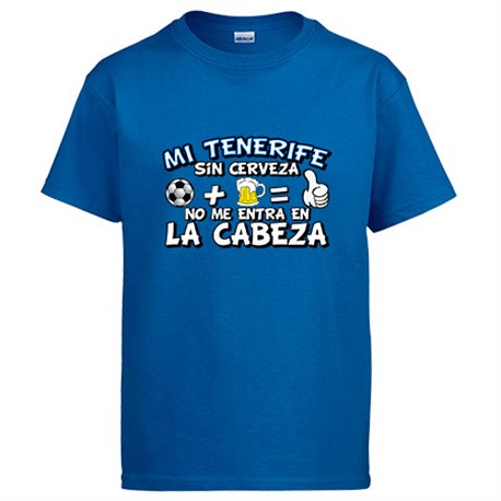 Camiseta Mi Tenerife sin Cerveza no me entra en la cabeza frase para futboleros