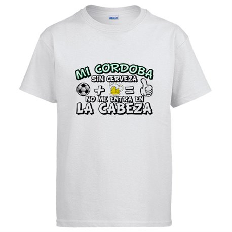 Camiseta Mi Córdoba sin Cerveza no me entra en la cabeza frase para futboleros