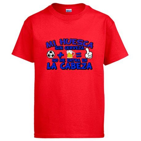 Camiseta Mi Huesca sin Cerveza no me entra en la cabeza frase para futboleros