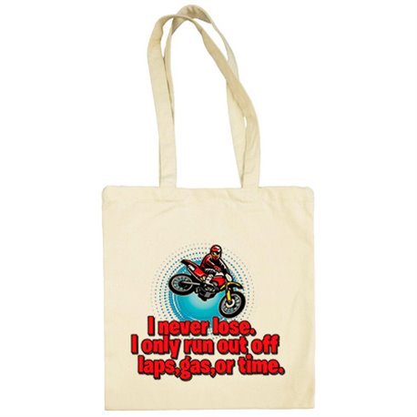 Bolsa de tela Motocross I Never Lose I Only Run